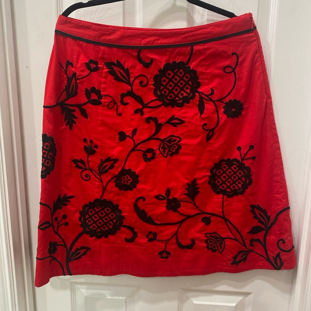 Embroidered Red skirt